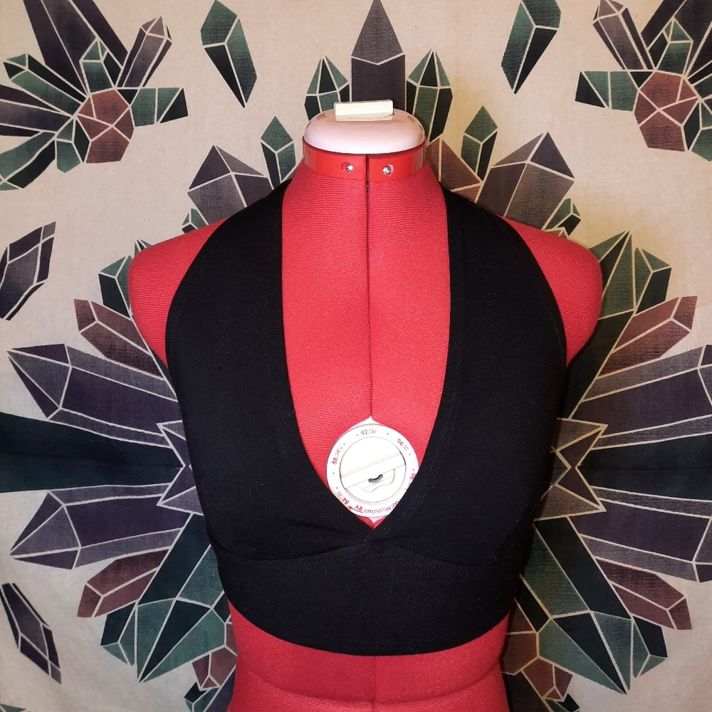 Coquetry Small Black Zen Soft Cropped Halter Top
